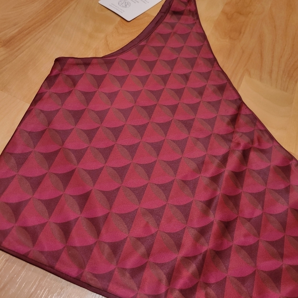 Baiia Monroe Reversible Maroon Geometric One Strap Luxe Swim Top New Size 14 - Picture 2 of 6